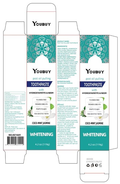 Label (Youbuy Post Oil Pulling Toothpaste)